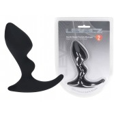 Черная анальная пробка для массажа простаты Double Ripple Silicone Prostate Massager - Shots Media BV - в Ижевске купить с доставкой