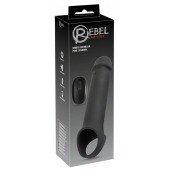 Черная вибронасадка для пениса с хомутом для мошонки и пультом ДУ Remote Controlled Penis Extension - Orion - в Ижевске купить с доставкой