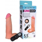Фаллическая насадка Харнесс UNICOCK 5,5  с вибрацией - 17 см. - LOVETOY (А-Полимер) - купить с доставкой в Ижевске