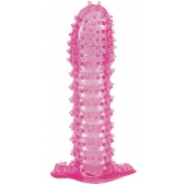 Гелевая розовая насадка с шипами - 12 см. - Toyfa Basic - в Ижевске купить с доставкой