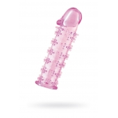 Гелевая розовая насадка на фаллос с шипами - 12 см. - Toyfa Basic - в Ижевске купить с доставкой
