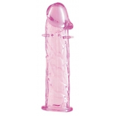 Гладкая розовая насадка с усиками под головкой - 12,5 см. - Toyfa Basic - в Ижевске купить с доставкой