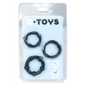 Набор из 3 чёрных эрекционных колец A-toys - A-toys - в Ижевске купить с доставкой