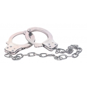 Наручники из металла с длинной цепочкой CHROME HANDCUFFS METAL HANDCUFFS W. KEY - NMC - купить с доставкой в Ижевске