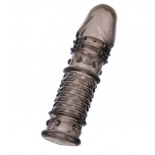 Дымчатая закрытая насадка ToyFa XLover с чешуйками и пупырышками - 13,5 см. - ToyFa - в Ижевске купить с доставкой