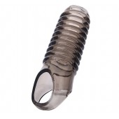 Дымчатая насадка с рёбрышками и подхватом мошонки ToyFa XLover - 12,5 см. - ToyFa - в Ижевске купить с доставкой