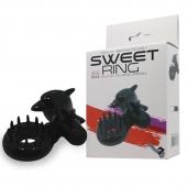 Чёрное эрекционное виброкольцо Sweet Ring с дельфинчиком - Baile - в Ижевске купить с доставкой