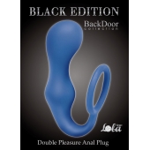 Синее эрекционное кольцо с анальной пробкой Double Pleasure Anal Plug - Lola Games - в Ижевске купить с доставкой