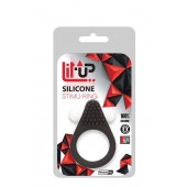 Чёрное эрекционное кольцо LIT-UP SILICONE STIMU RING 1 BLACK - Dream Toys - в Ижевске купить с доставкой