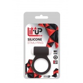 Чёрное эрекционное виброкольцо LIT-UP SILICONE STIMU RING 3 BLACK - Dream Toys - в Ижевске купить с доставкой