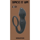 Серое эрекционное кольцо Sensation с анальным стимулятором - Lola Games - в Ижевске купить с доставкой
