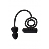 Чёрное эрекционное кольцо с вибропулькой и анальным хвостом - Erotist Adult Toys - в Ижевске купить с доставкой