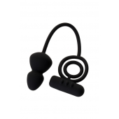 Чёрное эрекционное кольцо с вибростимулятором и анальным хвостом - Erotist Adult Toys - в Ижевске купить с доставкой