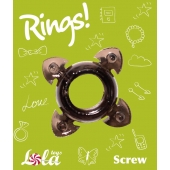 Чёрное эрекционное кольцо Rings Screw - Lola Games - в Ижевске купить с доставкой