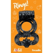 Чёрное эрекционное кольцо Rings Treadle с подхватом - Lola Games - в Ижевске купить с доставкой