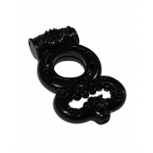 Чёрное эрекционное кольцо Rings Treadle с подхватом - Lola Games - в Ижевске купить с доставкой