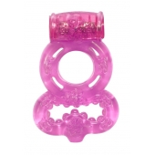 Розовое эрекционное кольцо Rings Treadle с подхватом - Lola Games - в Ижевске купить с доставкой