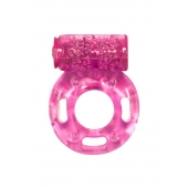 Розовое эрекционное кольцо с вибрацией Rings Axle-pin - Lola Games - в Ижевске купить с доставкой
