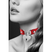 Красный чокер с замком в форме сердца - Bijoux Pour Toi - купить с доставкой в Ижевске