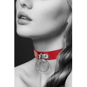 Красный узенький чокер с кольцом - Bijoux Pour Toi - купить с доставкой в Ижевске