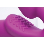 Ярко-розовый безремневой вибрострапон Evoke Vibrating Strapless Silicone Strap-on Dildo - XR Brands - купить с доставкой в Ижевске