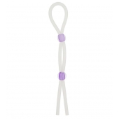 Прозрачное эрекционное кольцо-лассо SILICONE LASSO COCK RING DUAL BEADS - NMC - в Ижевске купить с доставкой