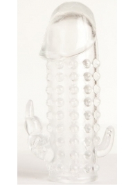 Гелевая прозрачная насадка с 2 отростками - 13 см. - Toyfa Basic - в Ижевске купить с доставкой Гелевая прозрачная насадка с 2 отростками - 13 см. - Toyfa Basic - в Ижевске купить с доставкой