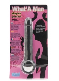 Чёрная насадка на пенис для анальной стимуляции WHATA MAN - 16 см. - Seven Creations - в Ижевске купить с доставкой