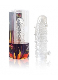 Закрытая прозрачная рельефная насадка Crystal sleeve - 13 см. - Erowoman-Eroman - в Ижевске купить с доставкой