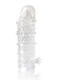 Закрытая прозрачная рельефная насадка Crystal sleeve - 13 см. - Erowoman-Eroman - в Ижевске купить с доставкой