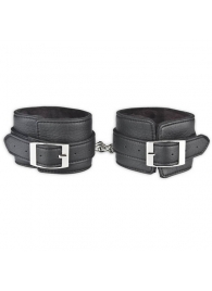 Черные фиксаторы для ног на цепи с мехом внутри - Lux Fetish - купить с доставкой в Ижевске