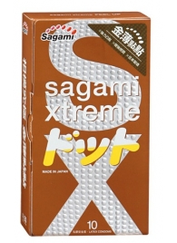 Презервативы Sagami Xtreme FEEL UP с точечной текстурой и линиями прилегания - 10 шт. - Sagami - купить с доставкой в Ижевске