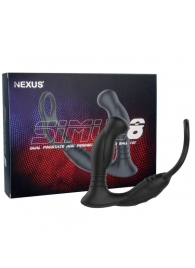 Черная анальная пробка NEXUS SIMUL8 с фиксацией на теле кольцами - Nexus Range - в Ижевске купить с доставкой