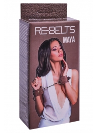 Коричневые кожаные наручники Maya - Rebelts - купить с доставкой в Ижевске