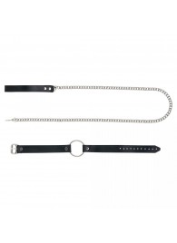 Черный поводок и чокер с кольцом Rada - Rebelts - купить с доставкой в Ижевске