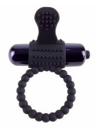Черное эрекционное виброкольцо Vibrating Silicone Super Ring - Pipedream - в Ижевске купить с доставкой