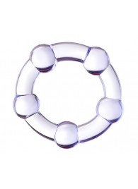 Фиолетовое эрекционное кольцо на пенис с бусинами - Штучки-дрючки - в Ижевске купить с доставкой