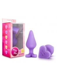 Фиолетовая анальная пробка Naughty Candy Heart Do Me Now - 8,9 см. - Blush Novelties - купить с доставкой в Ижевске