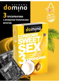 Презервативы для орального секса DOMINO Sweet Sex с ароматом тропических фруктов - 3 шт. - Domino - купить с доставкой в Ижевске