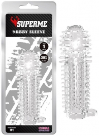 Закрытая прозрачная насадка на пенис с шипиками Nubby Sleeve - 14,5 см. - Chisa - в Ижевске купить с доставкой