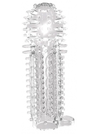 Закрытая прозрачная насадка на пенис с шипиками Nubby Sleeve - 14,5 см. - Chisa - в Ижевске купить с доставкой