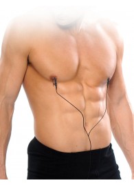 Черные электрические зажимы для сосков Shock Therapy Nipple Clamps - Pipedream - купить с доставкой в Ижевске