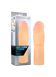 Телесная насадка-удлинитель на пенис PERFORMANCE 1.5INCH COCK XTENDER - 16 см. - Blush Novelties - в Ижевске купить с доставкой