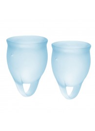 Набор голубых менструальных чаш Feel confident Menstrual Cup - Satisfyer - купить с доставкой в Ижевске
