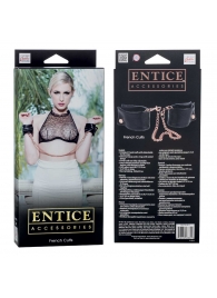 Черные мягкие наручники Entice French Cuffs с цепью - California Exotic Novelties - купить с доставкой в Ижевске