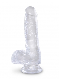 Прозрачный фаллоимитатор King Cock Clear 6  Cock with Balls - 17,8 см. - Pipedream