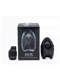 Темно-серый инновационный мужской осциллятор PULSE SOLO LUX с пультом ДУ - Hot Octopuss - в Ижевске купить с доставкой