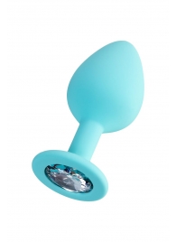 Мятная анальная втулка Brilliant с прозрачным кристаллом - 8 см. - ToyFa - купить с доставкой в Ижевске