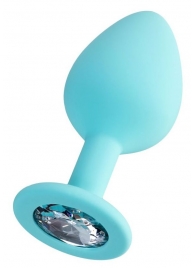 Мятная анальная втулка Brilliant с прозрачным кристаллом - 8 см. - ToyFa - купить с доставкой в Ижевске