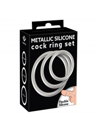 Набор из 3 эрекционных колец под металл Metallic Silicone Cock Ring Set - Orion - в Ижевске купить с доставкой